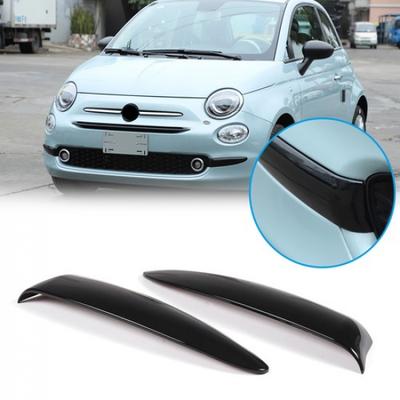 Noir Brillant ABS Pare-chocs Avant Calandre Supérieure Moulure Bande Garniture Pour Fiat 500 16-24