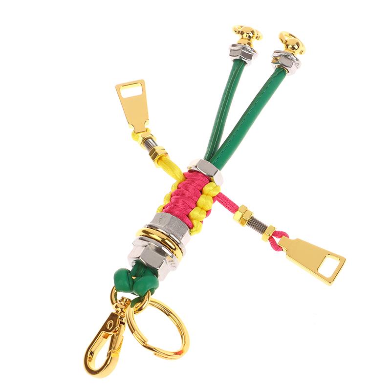 Charm Robot Pendant Metal Rope Braided Lanyard Bag Pendant Hanging Keychain Creative Car Pendant Leather Bag Decoration