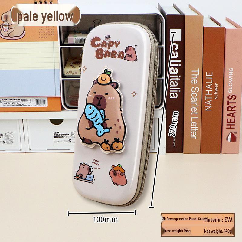 2024 Cute Capybara Kids' Large Capacity Thickened Pencil Case