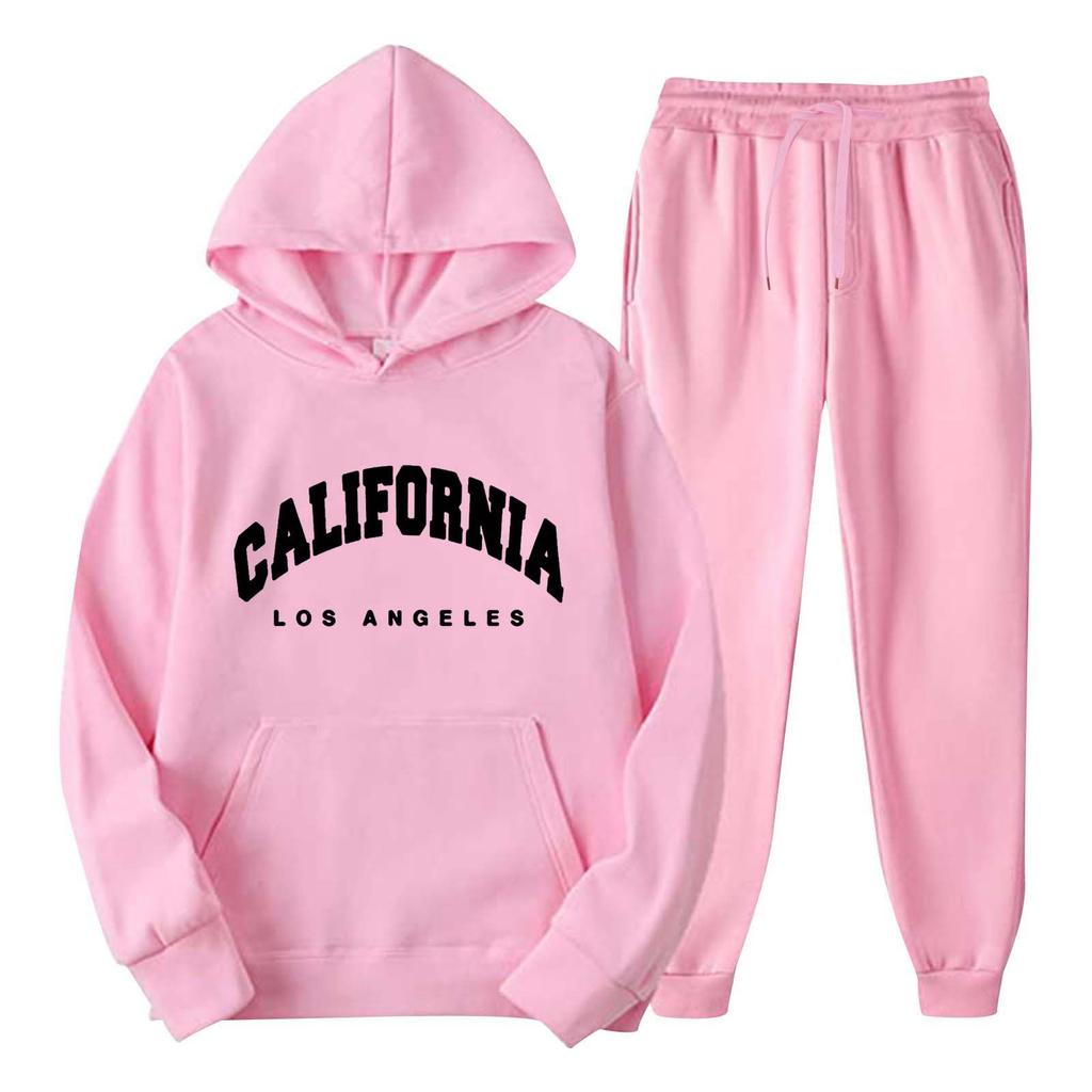 Spring and Autumn Sweater Set Sports Casual Pullover Hoodie Letter Printed Sweater Sweatpants Cover