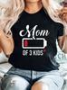 Batterie-Streifen Bedrucktes MoM Damen T-Shirt Sommer Kurzarm Modisches Mutter Plot Geschenk Damenbekleidung Grafik Y2k Oberteil