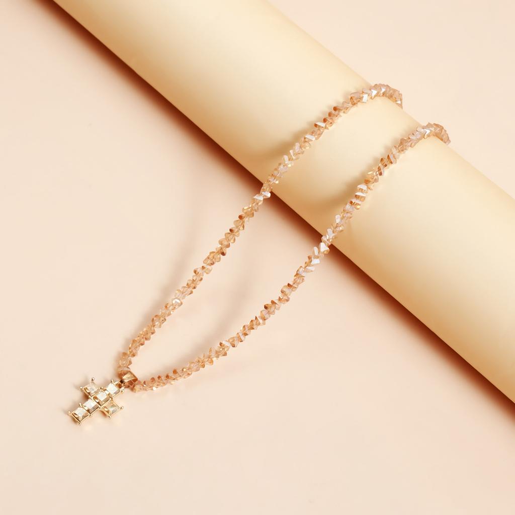 Versatile Triangular Crystal Crosses Pendant Necklace Perfect For Daily Activities Special Occasions And Gift Giving