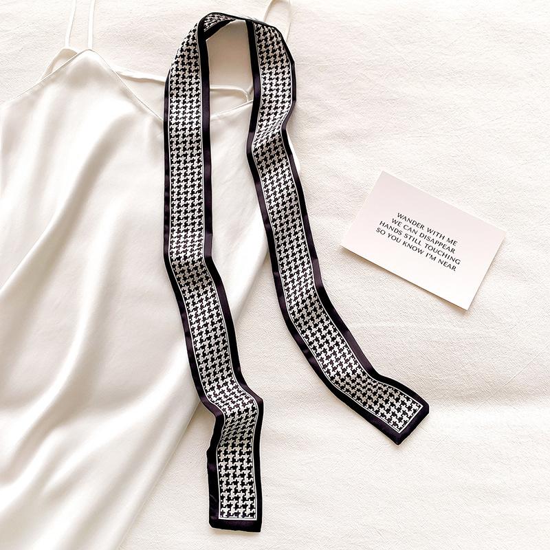 Korean Spring and Autumn New Leopard Print Scarf Women's Decorative Scarf Headband Fashion Scarf Belt Band Ties