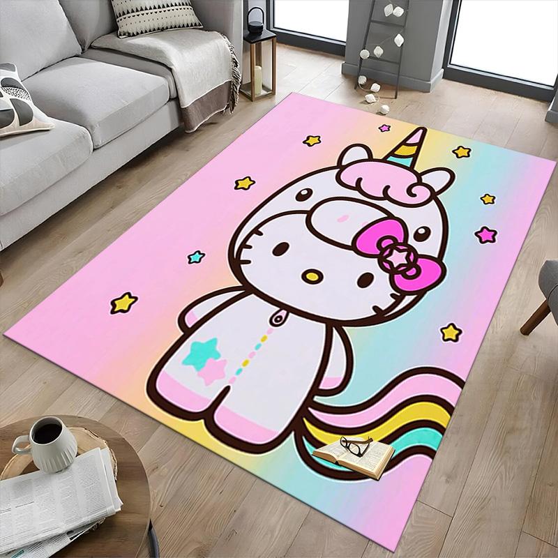 Unicorn Hello Kitty Party Carpet For Playroom Bedroom Living Room Sofa Home Decorkids Game Area Rug Nonslip Floor Mat