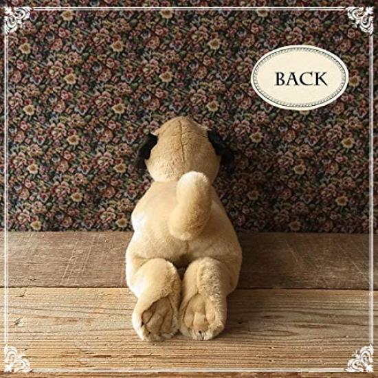 Ninian und Kino Plüsch Realistisch Liegend Ungefähr 40cm Lang Hund, Welpe, (Mops, Rehfarben)