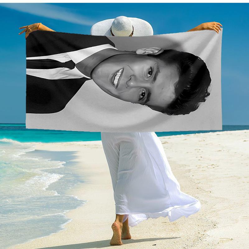 Proof Beach Towel with Singer Cliff Richard Pattern - Soft,absorbent,quick-drying,machine Washable - Perfect for Swimming,camping,bathing