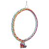 Bird Cotton Rope Ring Toy Colorful Parrot Swing Toys for Parakeets Cockatiels Conure Lovebirds Finches Macaw L