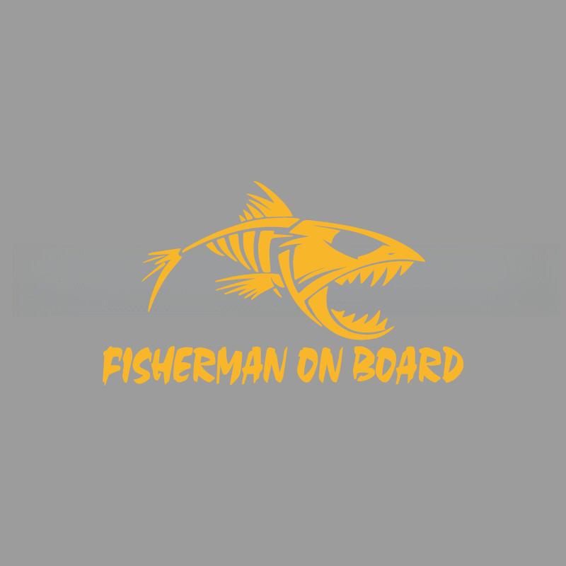 Skeleton Fish Fisherman On Boat Creative&funny Stickers for Cartoon Fans&lover,high Quality for Car Trucks Motorcycles &laptops