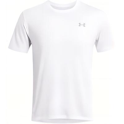 UA Launch Splatter Logo Round Neck Short Sleeve T-Shirt Men Tops White 1382586-100