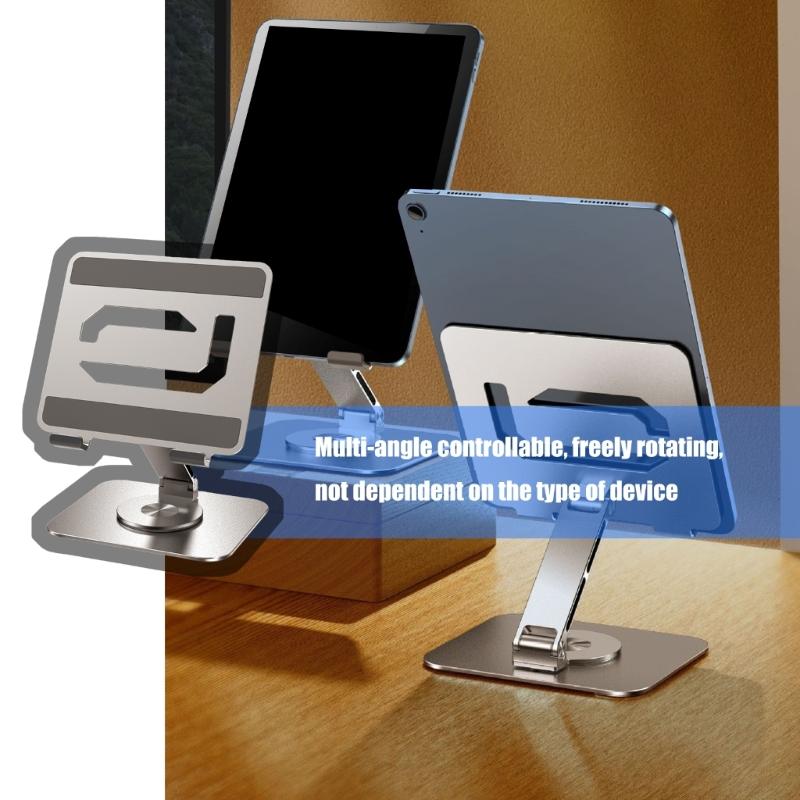 Faltbarer Tablet-Halter Ergonomische 360°-Schwenkbasis Wärmeableitendes Design Solide Metallkonstruktion für Tablets und Handys