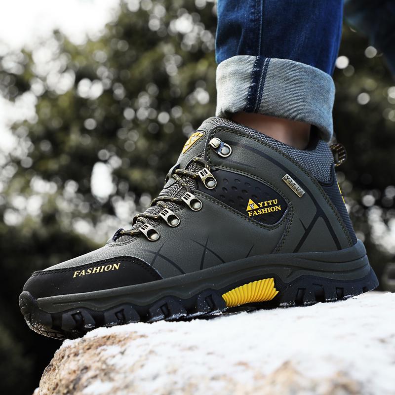 TUINANLE Men's Hiking Boots Trekking Shoes Outdoor Non-slip Climbing Boots Winter Shoes
