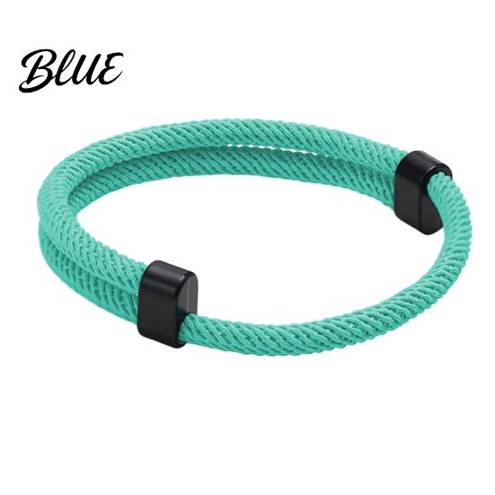 Adjustable Sports Bracelet Men Rope Braided Casual Solid Nylon Color