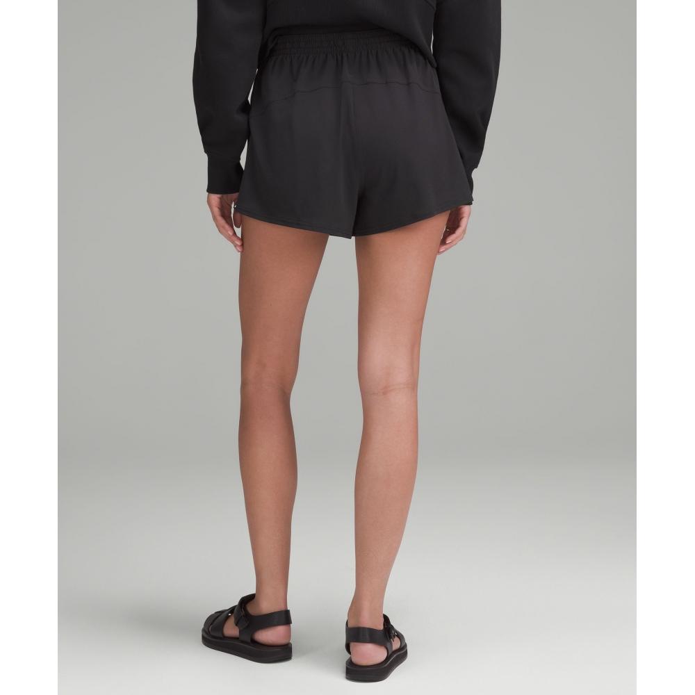 Lululemon Lightweight High Rise Relaxed Short 3   Long Liner Black White