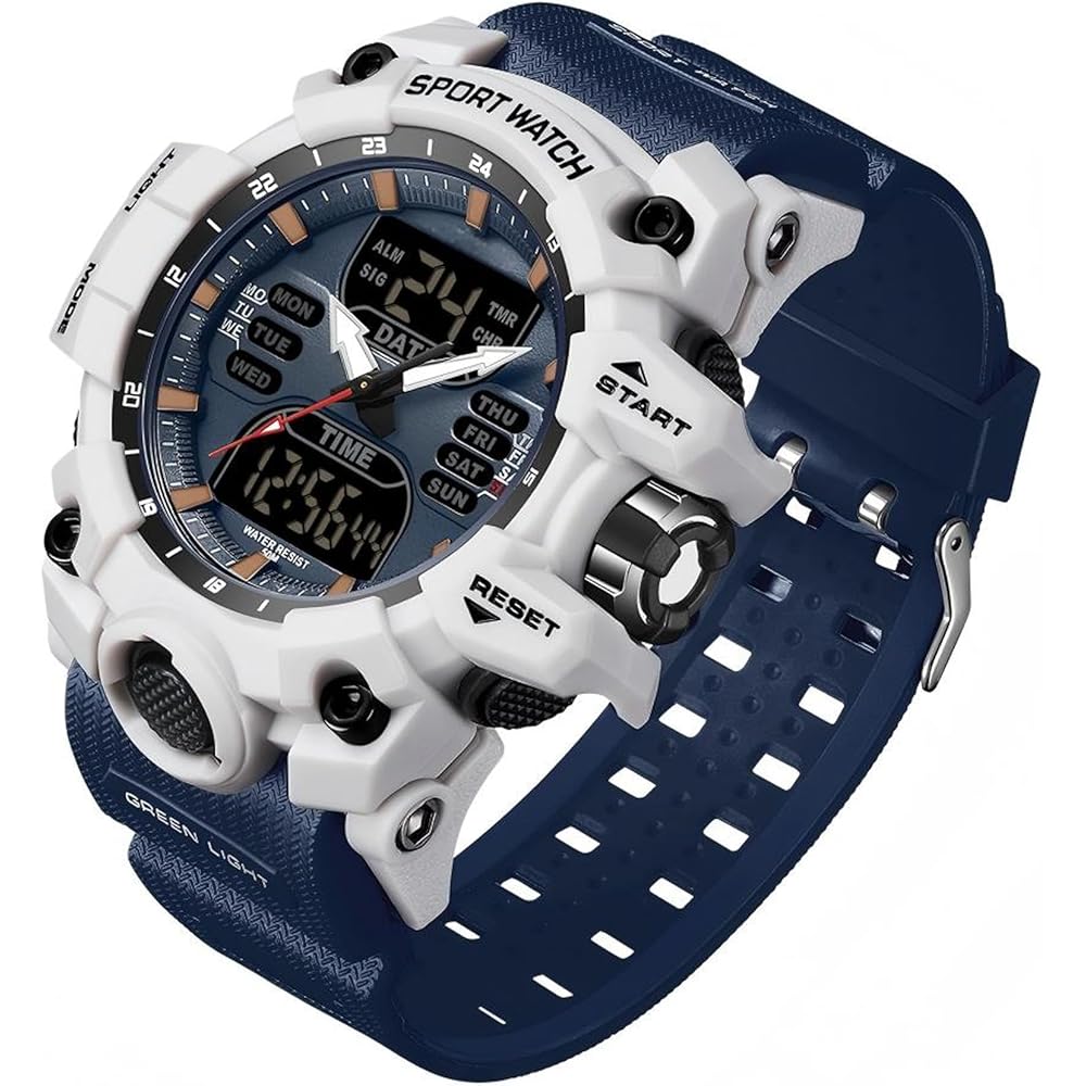 Men s Sports Digital Watch Waterproof 50m Multi-Function LED Backlight Outdoor Military Watch