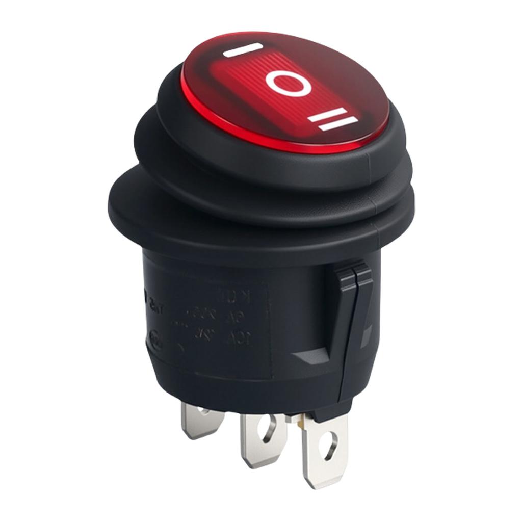 Reliable 3 Pin 3 Position Round Rocker Switch No Light Designs Round Boat Switch for Safe Use In Moist Conditions