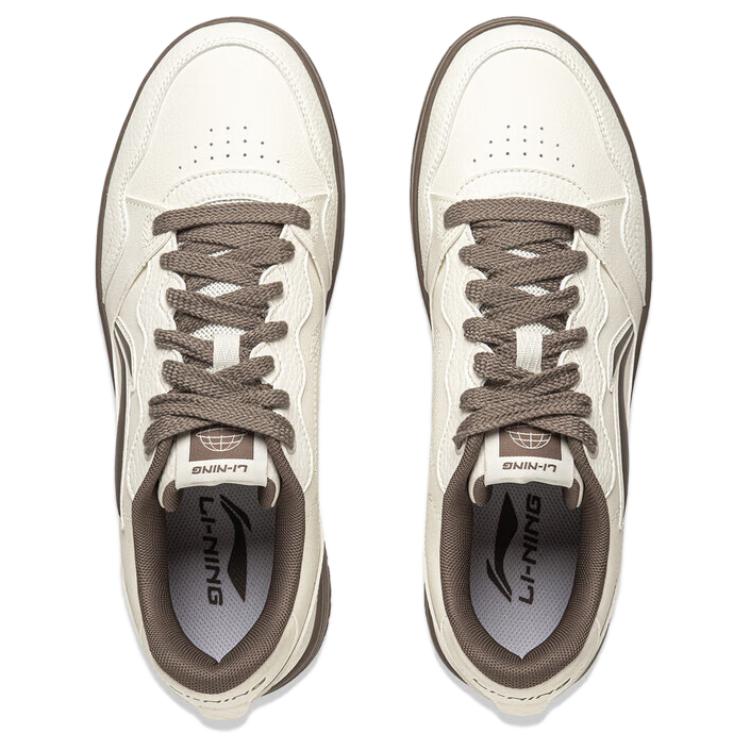 Li Ning Tianji Soft Slip Resistant Cushioning Abrasion Resistant Low Top Skateboard Shoes Men's Ecru AGCU317-1