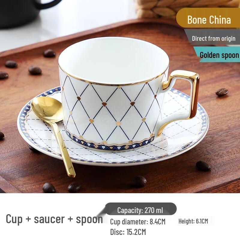 HANDUNYOU Light Luxury Gold-Plated Coffee & Tea Cup Set