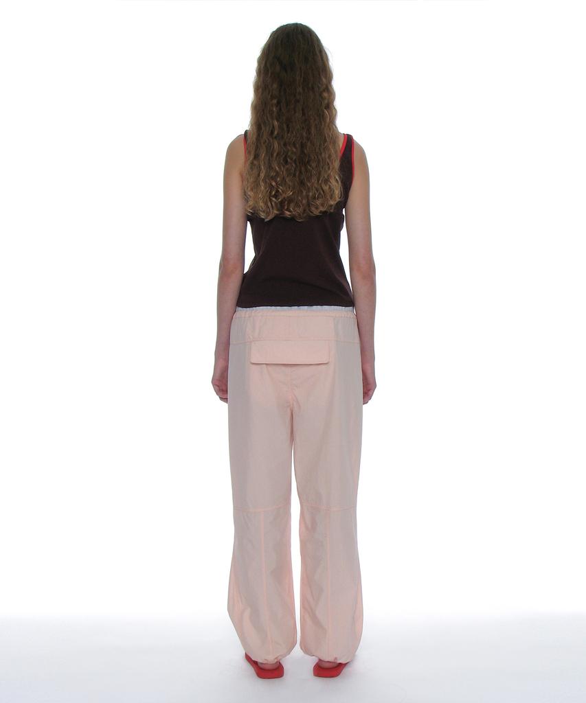 PARTIMENTO WOMEN Double Waist Parachute Pants_Pink