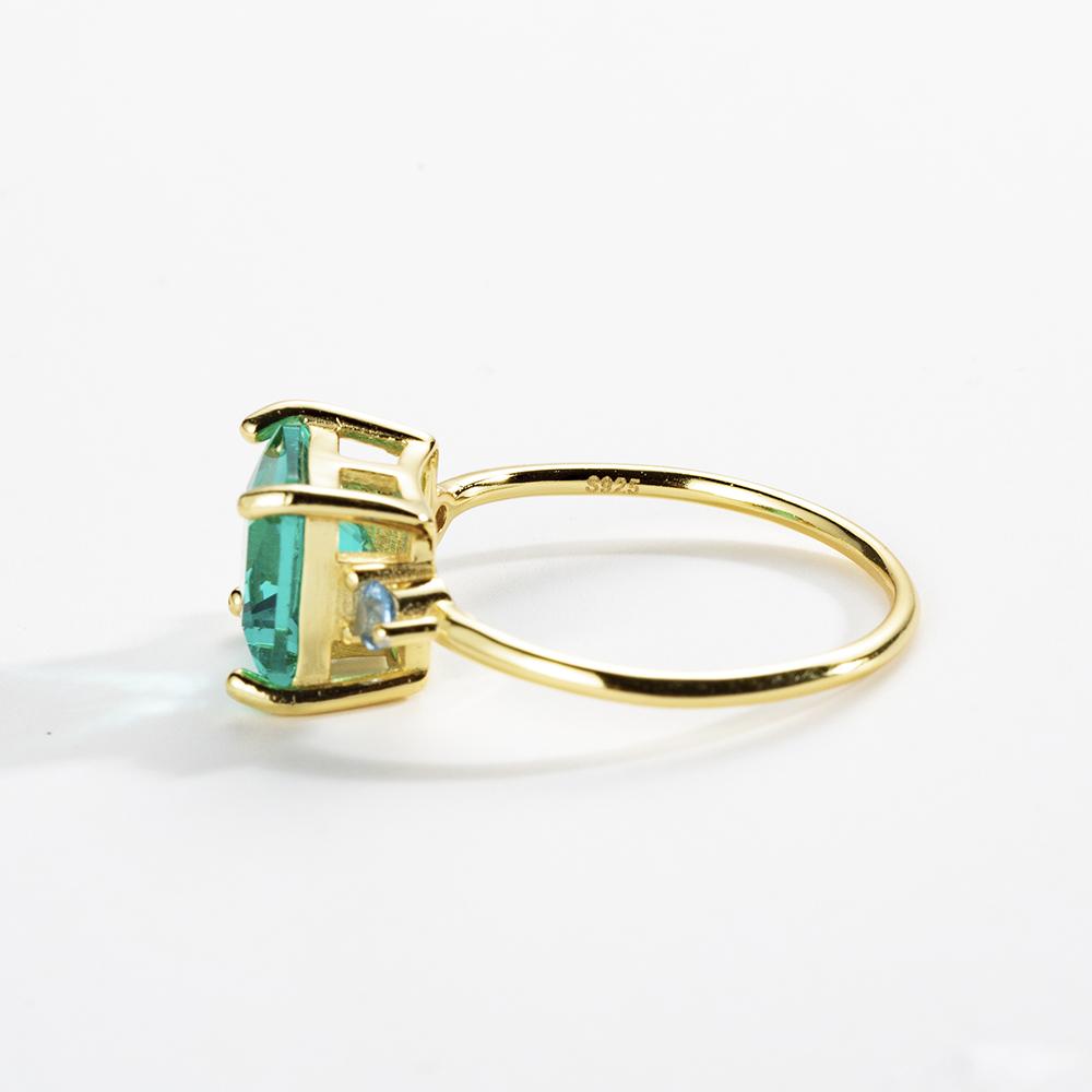 ANDYWEN 925 Sterling Silber Gold Big Green 9mm CZ Zirkon Ring Kristall Frauen Hochzeit Luxus Edlen Schmuck