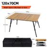 ZISIZ Wood Grain Aluminum Alloy Folding Table
