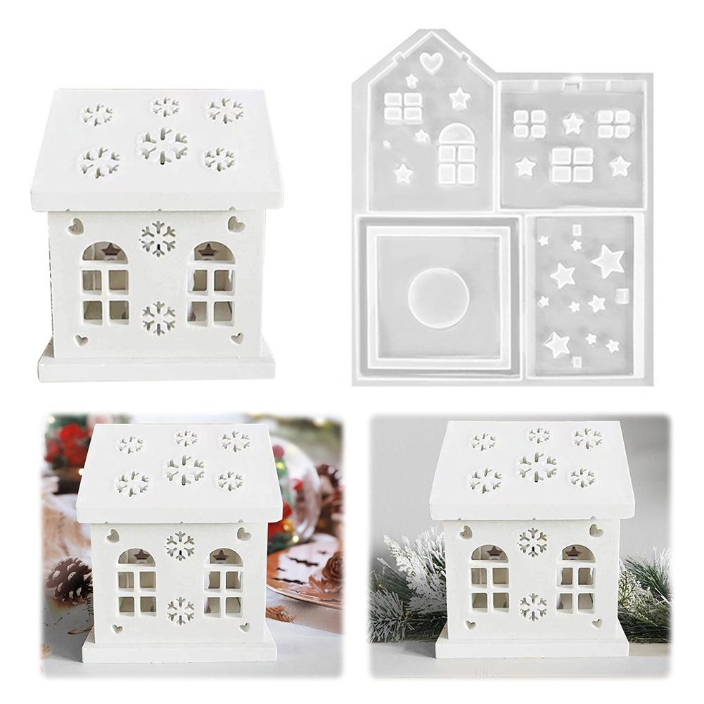 House Silicone Casting Moulds House Handicraft Mold Ornament House Shaped Candlestick Silicone Mould Table Decorations