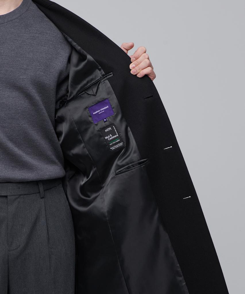 Musinsa Standard Mtr Daddy Shoulder Single Long Coat [Black]