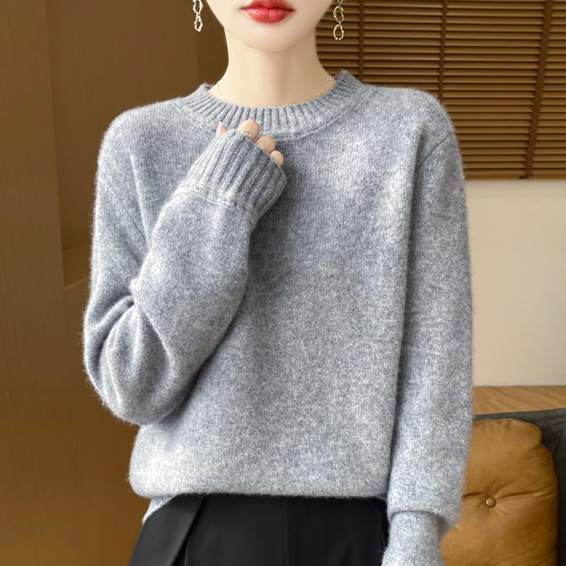 Women Sweater 100% Wool TIDENOVEL O-neck Knit Pullover Thick Winter Jumpers Female Knit Tops