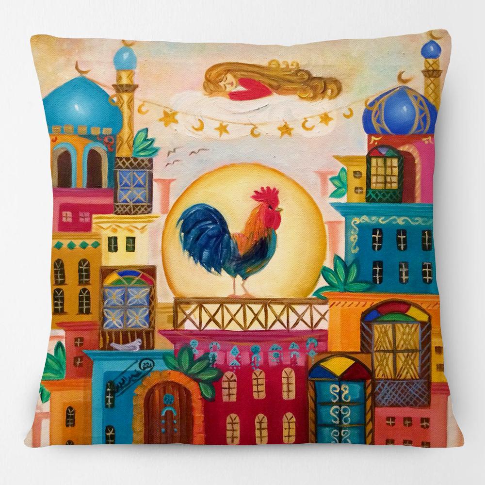 The Middle East Traditional Folk Culture Teapot By The Traditional Heater Cushion Cover Domes Mosque Art Print Pillow Case