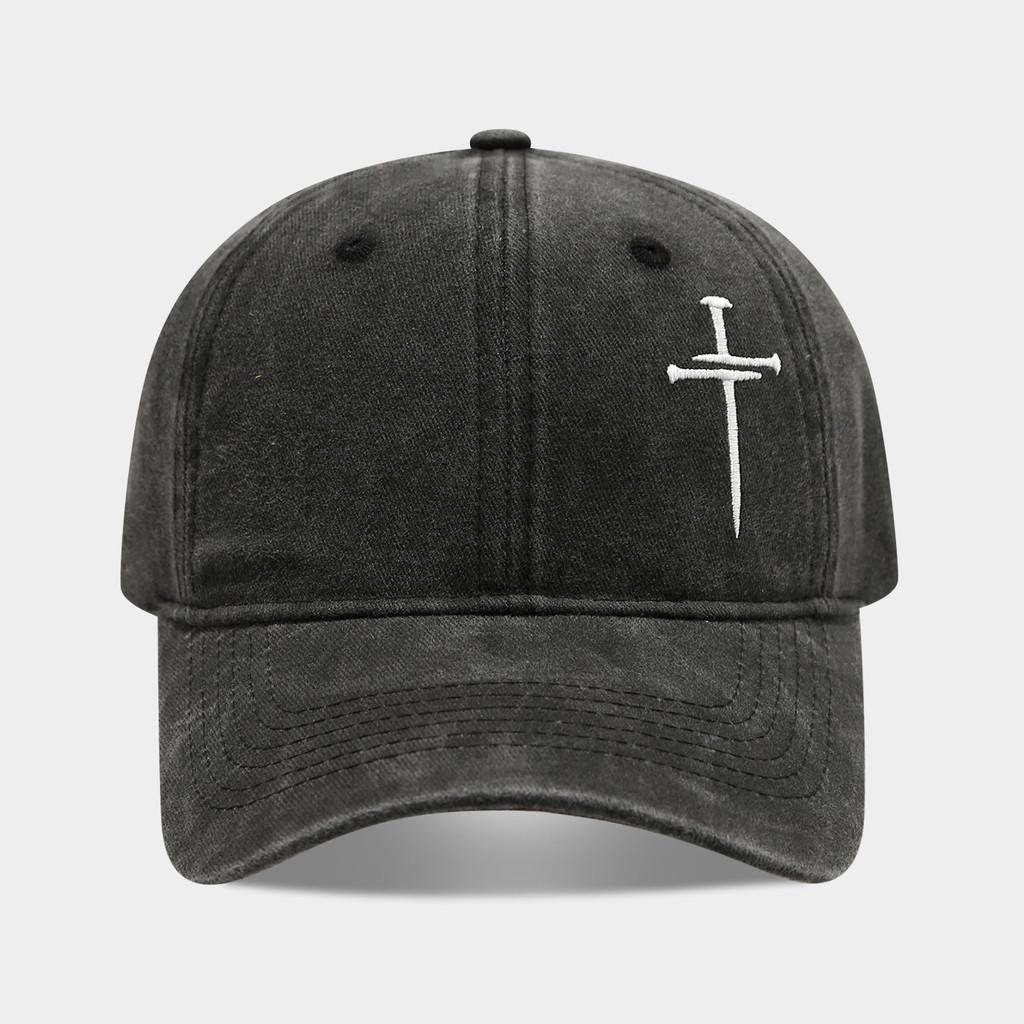 Streetwear Baseball Cap With Cross Stud Embroidery For Casual Men Women