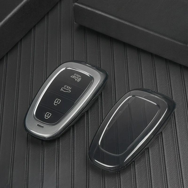 Soft Tpu Car Key Cover Transparent Case For Hyundai Elantra Grandeur Accent Solaris Sonata Palisade Kona Creta I20 I30 Ix35 Ix25