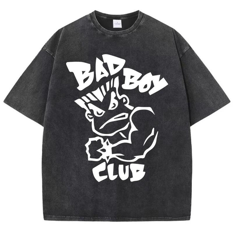 Strong gorilla print T-shirt men's and women's fashion water wash vintage short sleeve hip hop soft casual style top t shirt