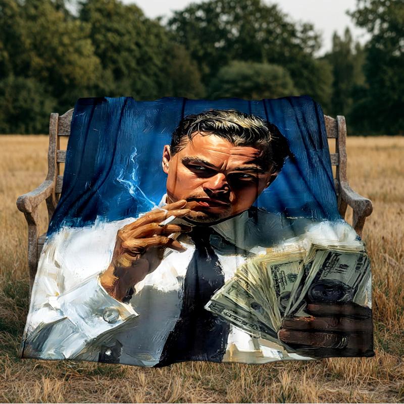 Leonardo Blanket Flannel Throw for Sofa, Indoor, Camping, Living Room, Office, Chair, And Bed Soft Birthday Gift