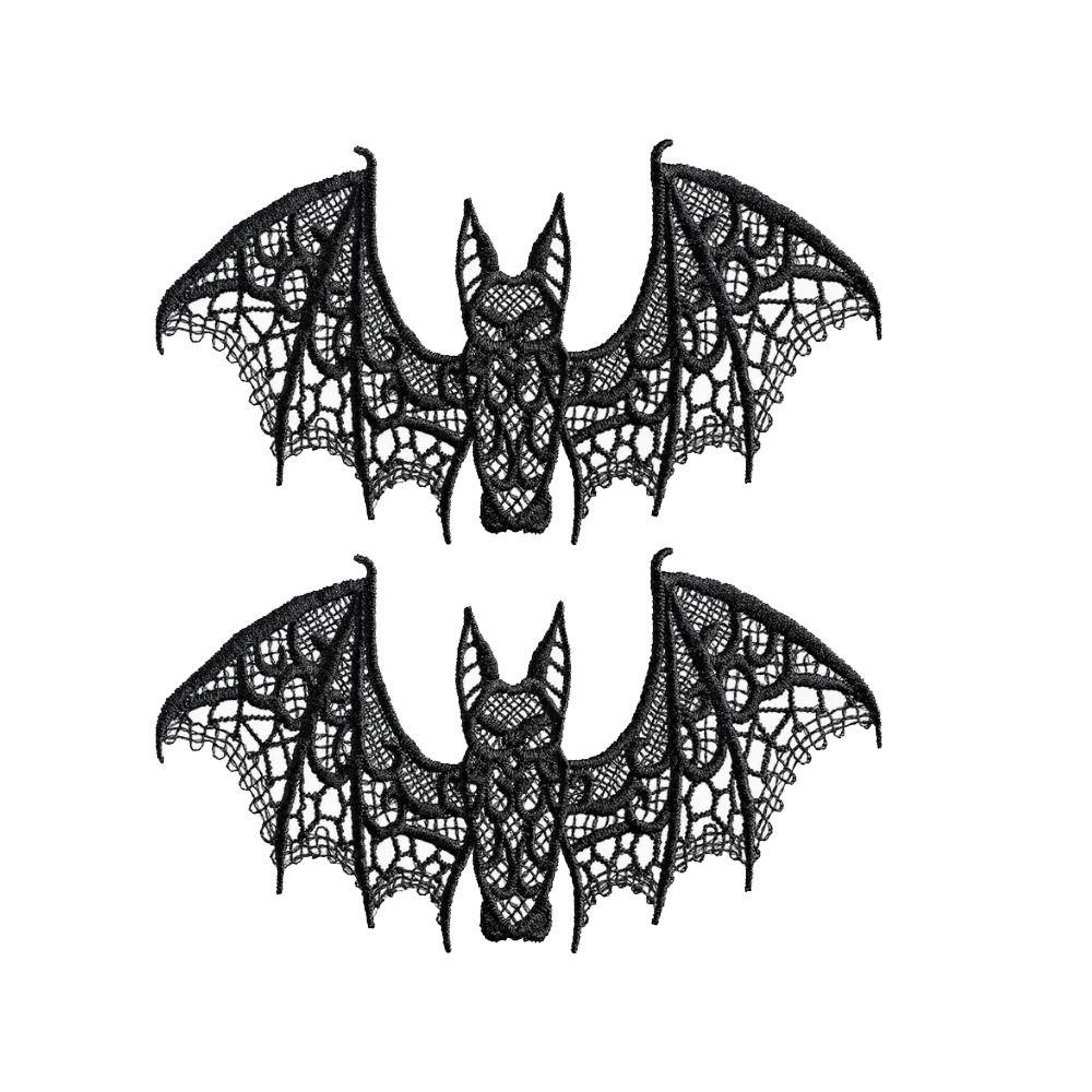 

2pcs Lace Scary Black Bats Decor Black Articulated Lace Bats Cosplay Party 2pcs