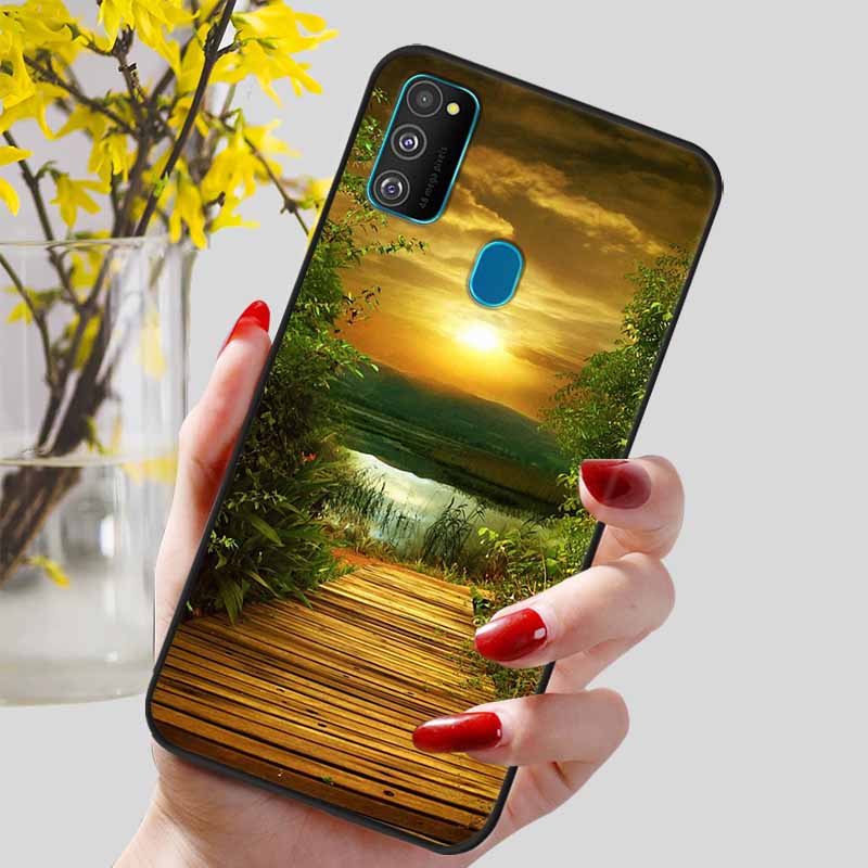 Funda para Samsung Galaxy M21 Funda Trasera de Silicona TPU Suave para Fundas de Teléfono Galaxy A21S M30S M31 M 21 M21S M31S Carcasas Negras Coques