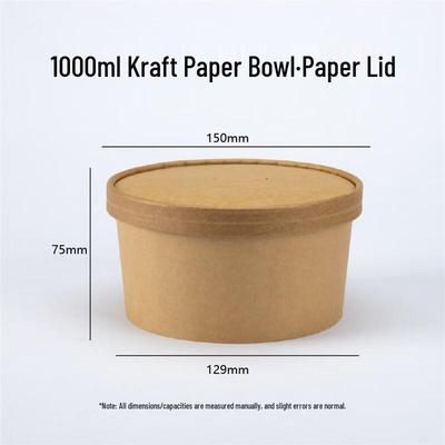 Disposable Kraft Paper Microwavable Food Bowls