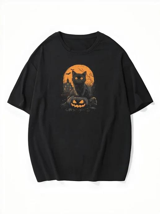 Oversized T-shirt with a Halloween print M