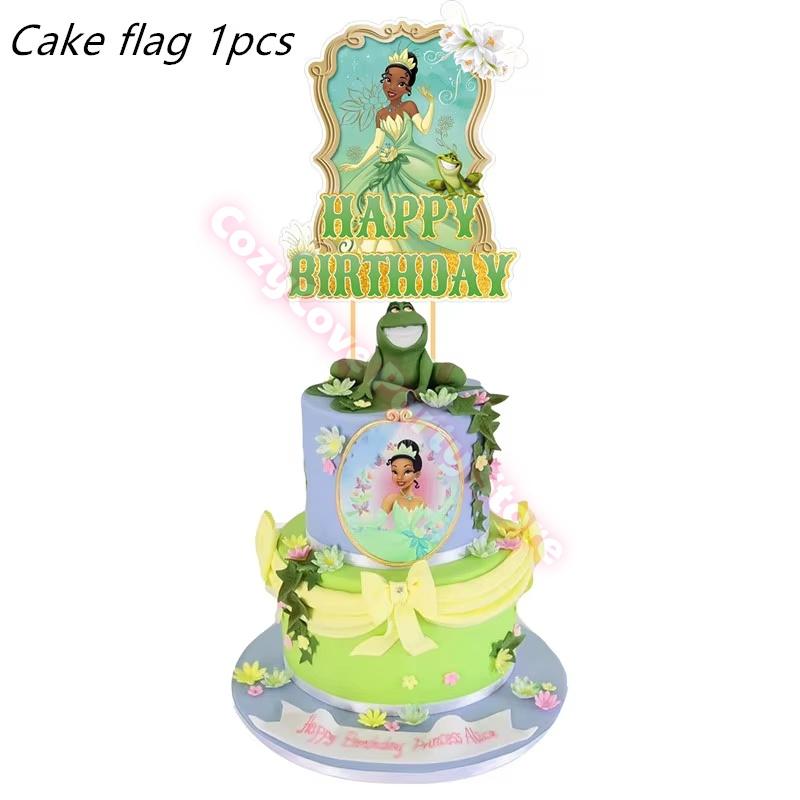 Frog Tiana Princess Party Decoration Set Paper Cup Plate Napkin Balloons Kids Girl Birthday Surprise Gift Baby Shower Photo Prop