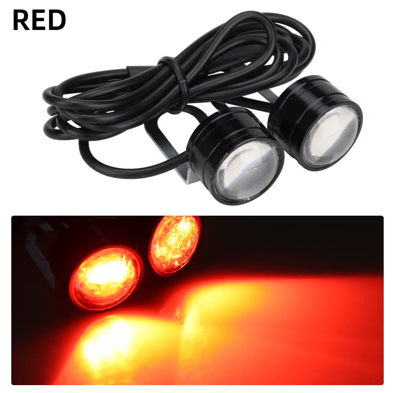 

1 Pair Motorcycle LED Strobe Mirror Lights Flashing Lights Flash Mode Mirror Mount DRL Tail Lamp красный