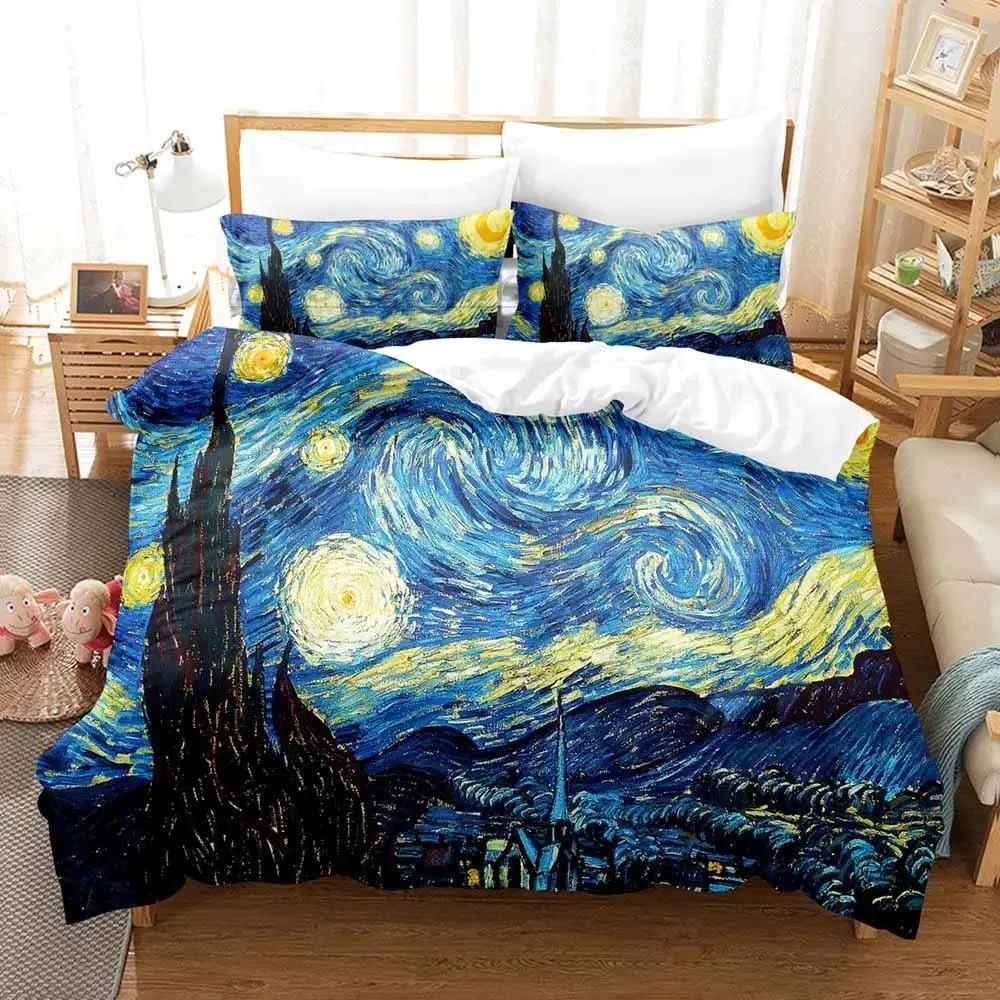 Van Gogh Boys Bedroom Duvet Cover Single Double Full Queen King Size Retro Classic 3D Bedding Set Duvet Cover Bed Set