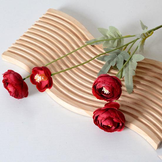 Künstliche Lulian Blume Faux Seide Ranunkel Blume mit Stiel 4 Köpfe Fake Ranunkel Arrangement für Zuhause Hochzeit Dekoration Tischmittelstück