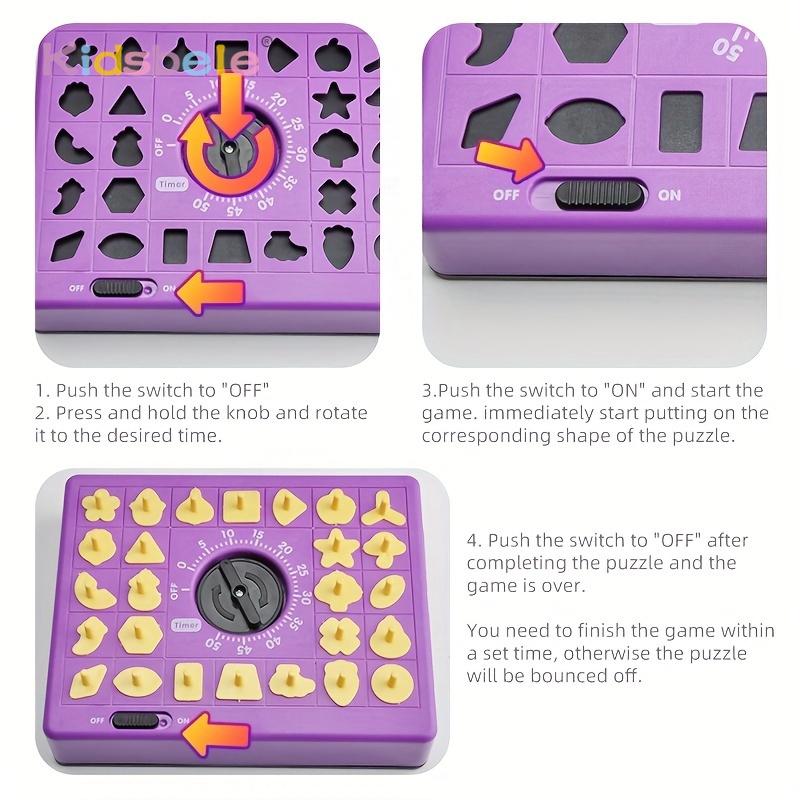 Time Game Pop Up Board Game Shape Matching Puzzles For Kids Early Educational Toys Teaches Shape Recognition Deductive Reasoning