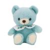 Takeoff Baby Bear Drop Plush Toy S Blue (with Music Box) Retro Pastel Bear with Cute Flower Embroidery On Collar