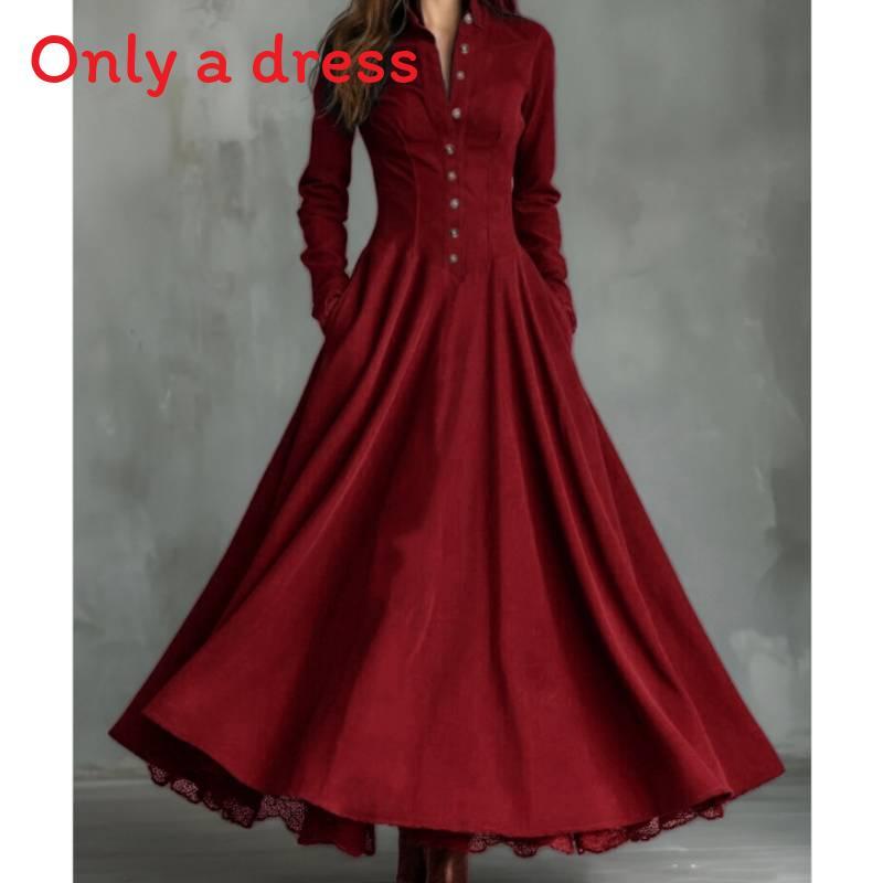 Maxi Abito Vintage Francese con Bordi in Pizzo e Dettagli a Bottone per Eleganti Occasioni da Festa