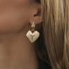 Gold 2023 Trendy Heart Earrings Stylish Zinc Alloy Womens Winter Fashion