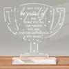 Inspirerande akrylpokal med motiverande citat - "Må du vara stolt över det arbete du utför, den person du är och den skillnad du gör"