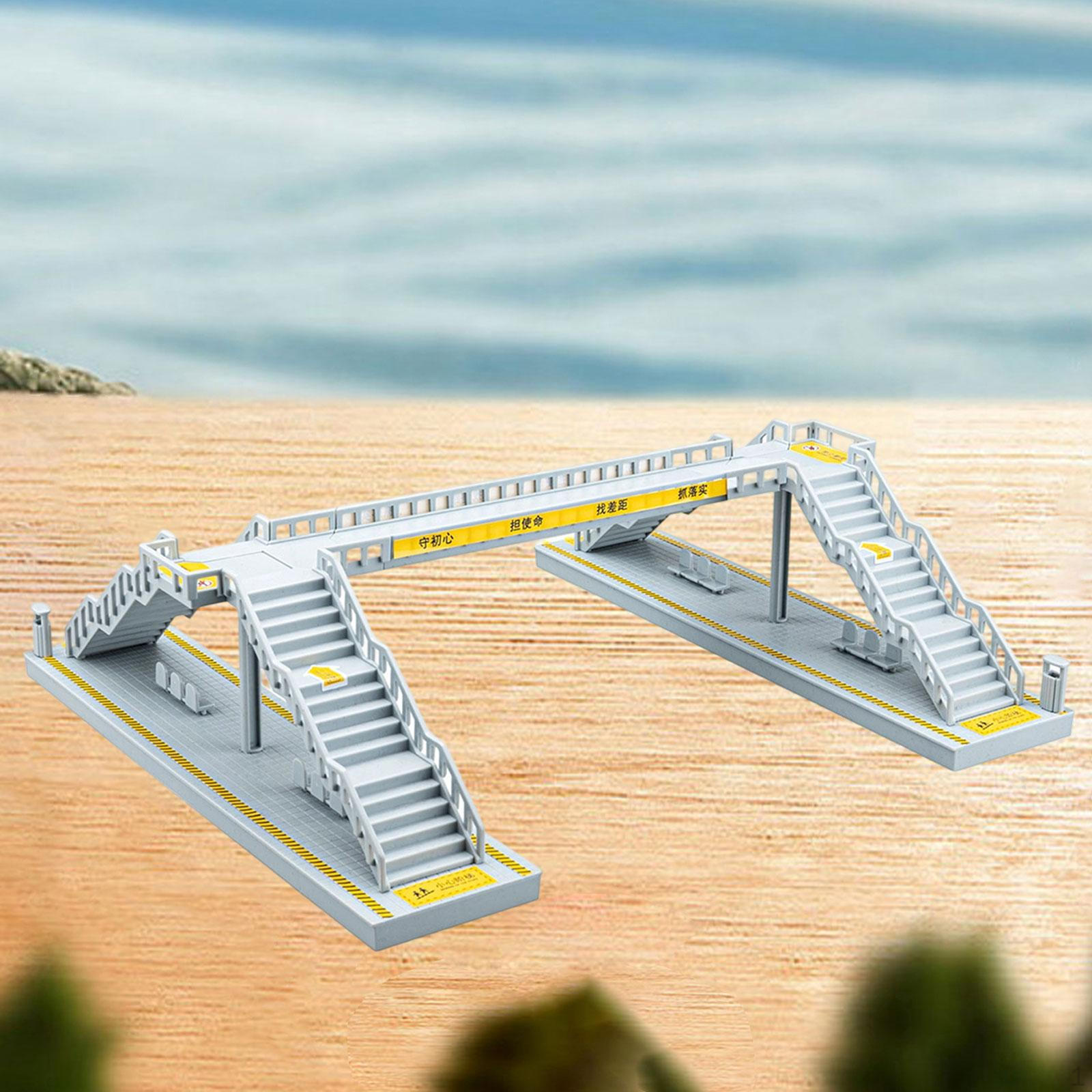 DIY Pedestrian Footbridge Model Overpass Scene Accessories Landscape Realistic Micro