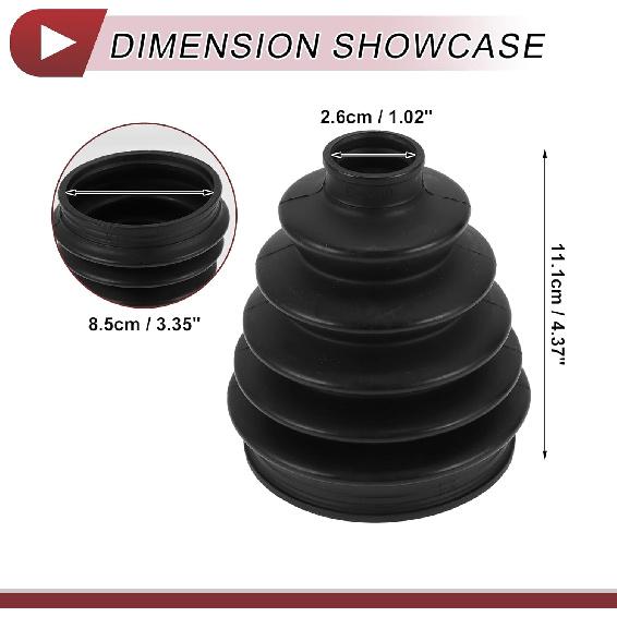 1 Satz Manschettenkit für Antriebswellen-Gelenke für Toyota Camry 2007-2009 für Toyota Highlander 01-07 Äußeres Gleichlaufgelenk-Manschette mit Schellen Nr. 443828052 Schwarzes Gummi