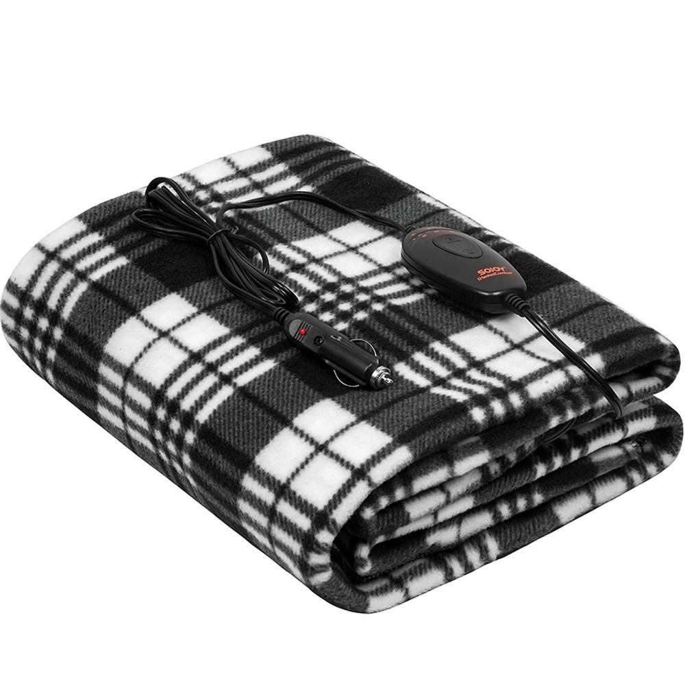 Car Heated Blanket 12V Fashion Plaid, High/Low Settings, Electric Blanket 
