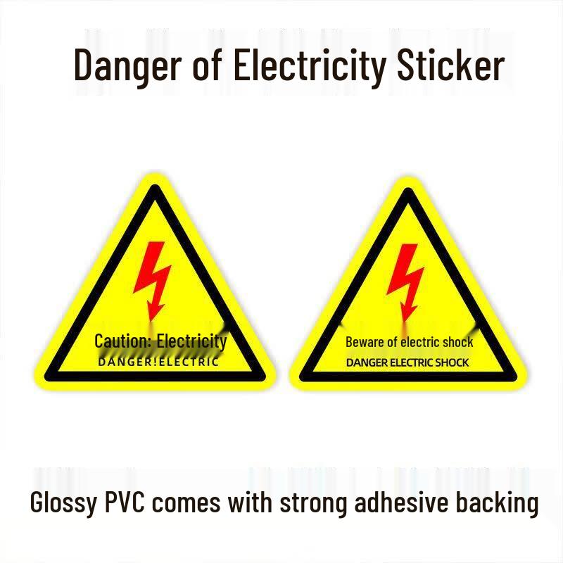 Triangular Danger Electricity Warning Sticker