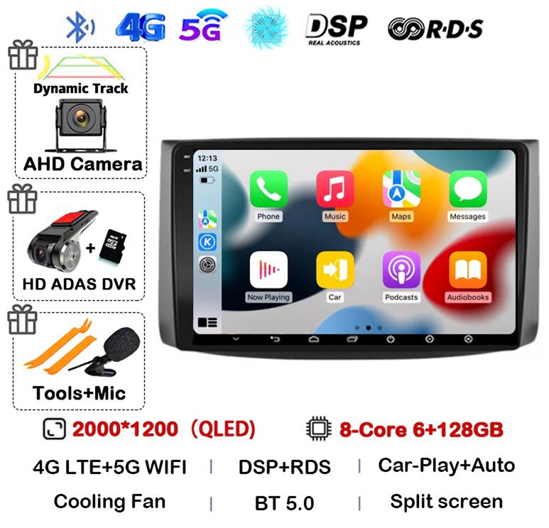 Android 14 Carplay Auto For Chevrolet AVEO T250 2006 2007 2008 2009 2010 2011 2012 Car Radio Multimedia Player GPS Stereo WIF+4G